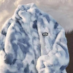 Tie-Dye Soft-Girl Fleecejacke Herbst/Winter Oberbekleidung