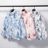 Tie-Dye Soft-Girl Fleecejacke Herbst/Winter Oberbekleidung