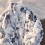 Tie-Dye Soft-Girl Fleecejacke Herbst/Winter Oberbekleidung