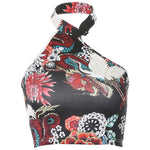 Y2K Tank Top Dragon Print Chinese Knot Irregular Cheongsam-Style