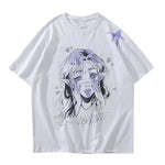 Gothic bedrucktes Manga-Feen-T-Shirt