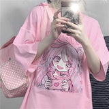 T-Shirt e-girl rosa Stil softgirl