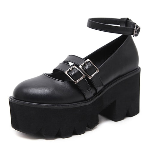 Damen-Pump Gothic Schuhe veganes Leder