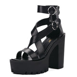 Schwarze Sexy E-Girl High Heel Schuhe.