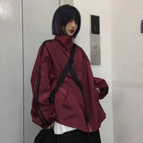 Red Jacket for Women zipper style Gorpcore