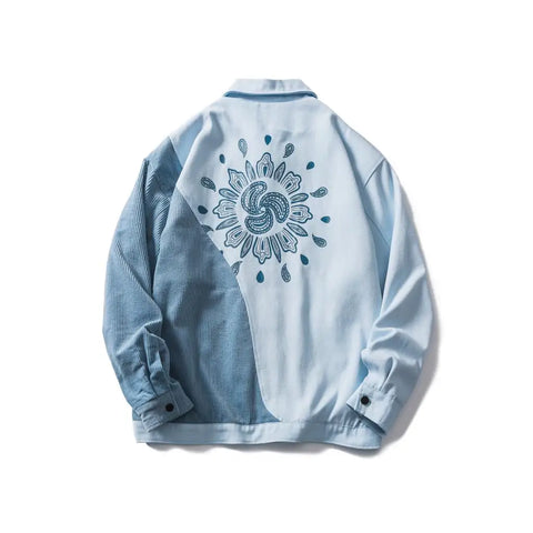 E-girl Jacke blau denim zweifarbig himmelblau dunkelblau