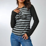 Striped Long Sleeve Shirt for E-girl for Your Next Look