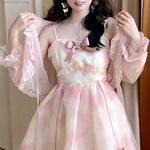 Cute Fairy Pink Dress for Women Lolita Double