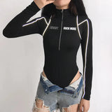 E-Girl High-Neck Bodysuit with Reflectors Sexy One-Piece