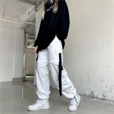 Y3K Cargo Pants in White Korean Techwear