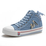 Denim-Sneaker emo patchwork light blue emo style