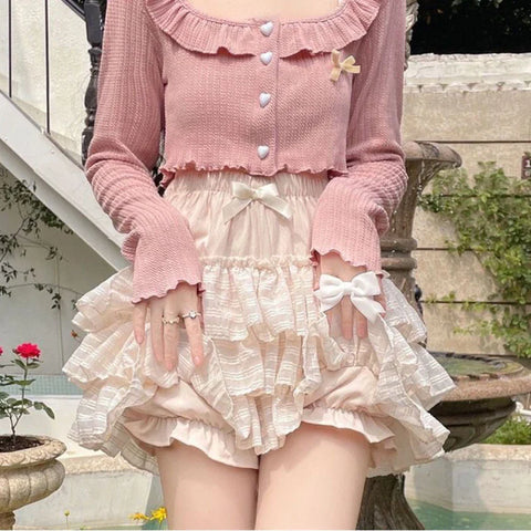 Kawaii Ruffle Shirt & Mini Skirt for Women