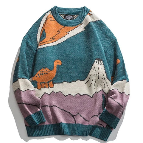 E-girl Dinosaurier Strickpullover