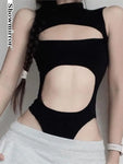 Techwear E-Girl Bodysuit Daring Cut-Out Design für einen Kühnen Loo