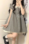 New checked Lolita summer dress without sleeves