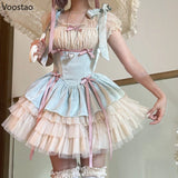 Sweet Lolita dress for women with bows and frills