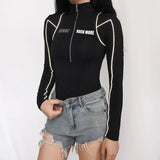 E-Girl High-Neck Bodysuit with Reflectors Sexy One-Piece