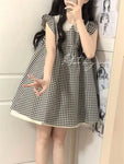 New checked Lolita summer dress without sleeves