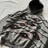 Oversized Gothic Hoodie with Eye Design Dark