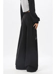 Black Y2K Cargo Pants for Women Wide Leg with Zipper Detail