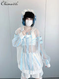 Transparent Y3K Mechanical Style Organza Jacket for Subculture Girls