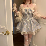 Magical Lolita Dress with Puff Sleeves and Bow Details