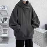 Graue Ninja-Turtleneck-Hoodi Y3K-Looks