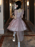 Magical Kawaii Lolita Summer Dress with Puff Sleeves in Gray