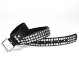 EMO Square Studded Belt made of Metal with Pyramid Studs for Women