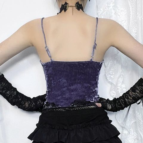 Gothic Top made of Velvet with Lace