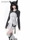 Y3K Stylish 2-Piece Outfit with Removable Hood