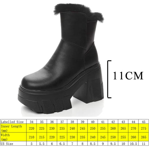 Y3Kスタイル 11cm プラットフォーム ウェッジ チェルシーブーツ プラッシュ