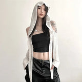 Women's Cardigan with Hollow-Out and Metal Closure