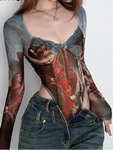 Artistic Mesh Bodysuit for Alternative Styles