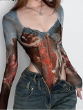 Artistic Mesh Bodysuit for Alternative Styles