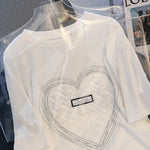 E-Girl Heart Design Short Sleeve T-Shirt in White