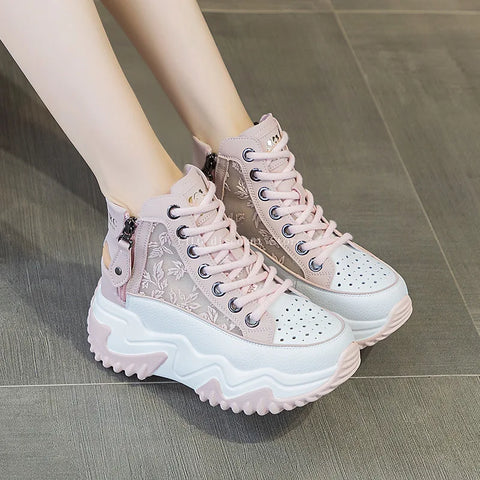 Platform shoes with zipper Trendy sneakers