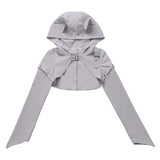 Y3K Stylish 2-Piece Outfit with Removable Hood