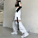 Y3K Cargo Pants in White Korean Techwear