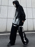 Flammenmuster Gothic Hoodies oversize