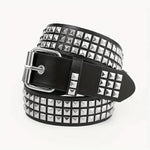 Black punk belt with nail details for emo