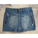 Summery Y2K gyaru style low waist denim skirt