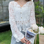 Romantic lace top in a soft-girl look for the elegant