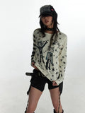 Gothic Patchwork Sweater with Star Design