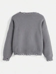 Augenmuster Strickpullover im E-Girl Stil