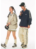 90s sport streetwear jack in beige and black for women