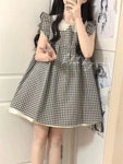 New checked Lolita summer dress without sleeves