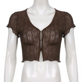 Damen Crop Top im Fairy Grunge Stil aus Mesh