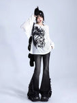 Oversized T-Shirt for Women Grunge Style with Creative Print