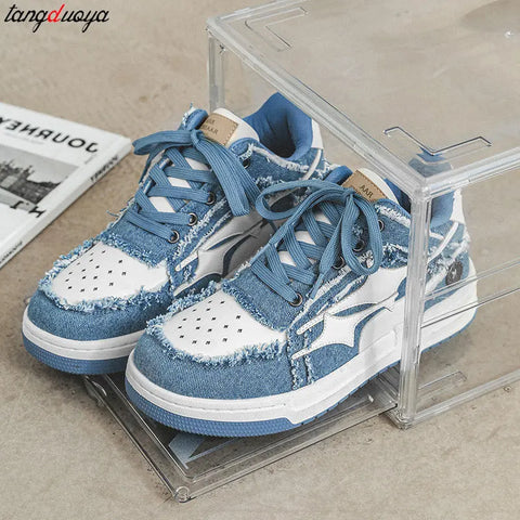 Y2K Denim Skate Shoes for Women Hip-Hop Sneakers